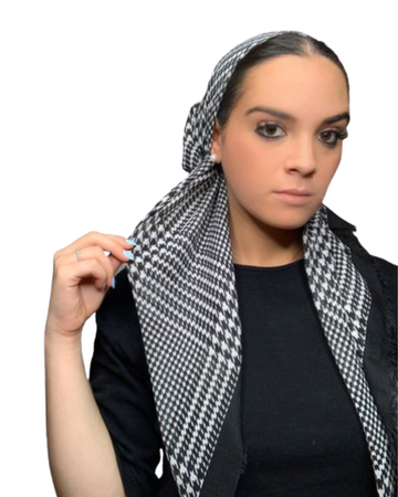 Tie Ur Knot Basic Houndstooth Pre-Tied Bandanna with Full Non Slip Grip myselflingerie.com